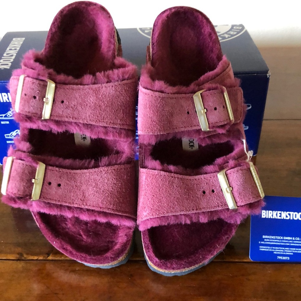 Birkenstock Arizona Shearing Maroon 39